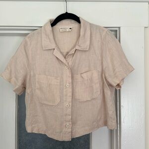 Back Beat Co. Cream Button-Up Top